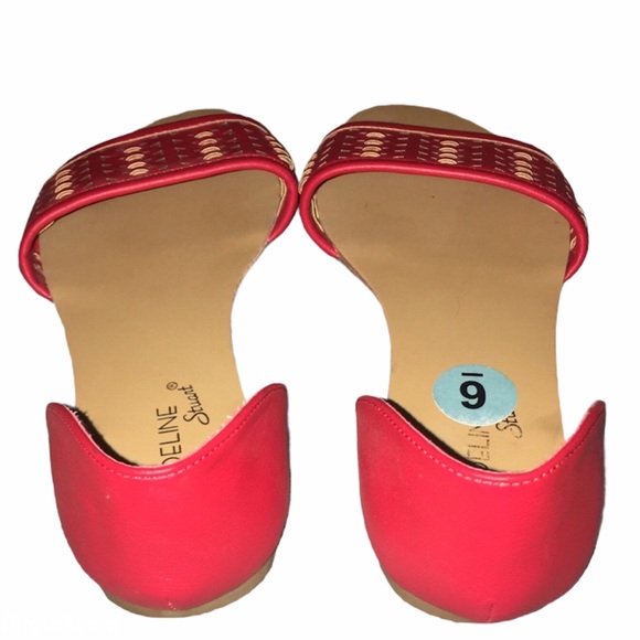 Madeline Stuart Blood Orange Slip On Sandals Sz 6 - Picture 2 of 3